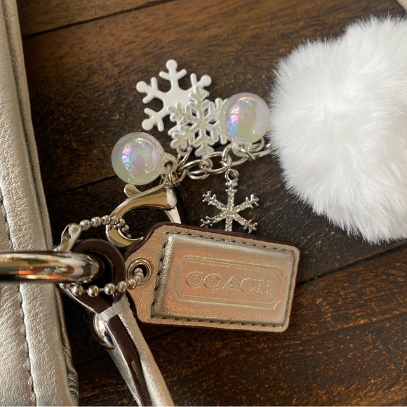 Coach White and Silver Shoulder Bag with snowflake charm - Picture 8 of 8